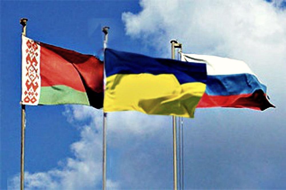 Флаг Россия, Украина, Белоруссия 