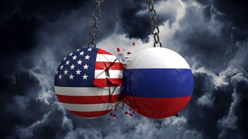 Флаг США и России